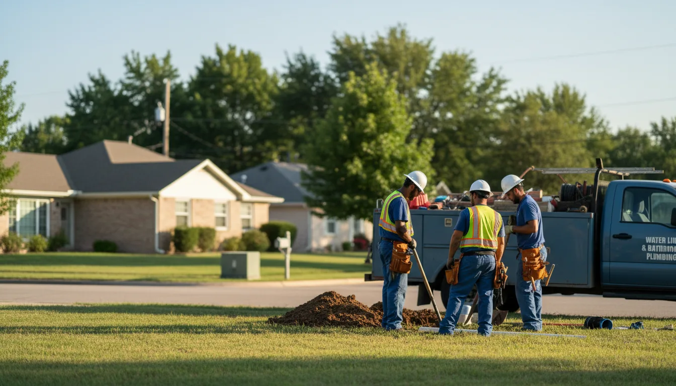 Residential water line and bathroom plumbing service in Blanco, OK